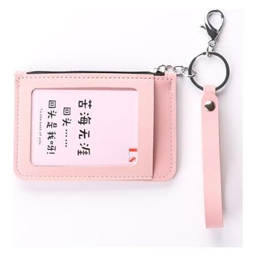 3pcs PU Zip ID Case with Lanyard ID Card Holder Credit Card Bus Card Case