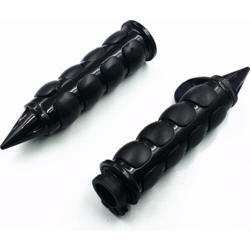 Black 1" Spike Handlebar Hand Grip W/ Throttle Boss XL FL VTX VT VN XV Vintage
