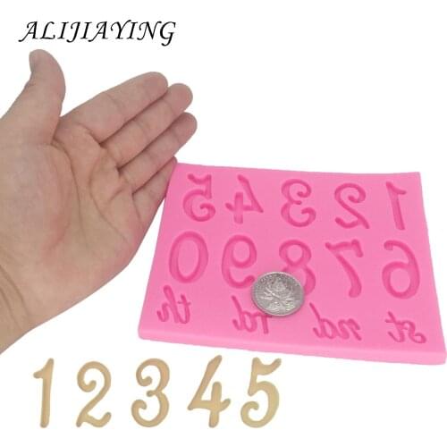 DIY Number letter Chocolate fondant mold Silicone Mold Sugarcraft Baking Tool Cake Decorating Cake Tools wholesale D1379