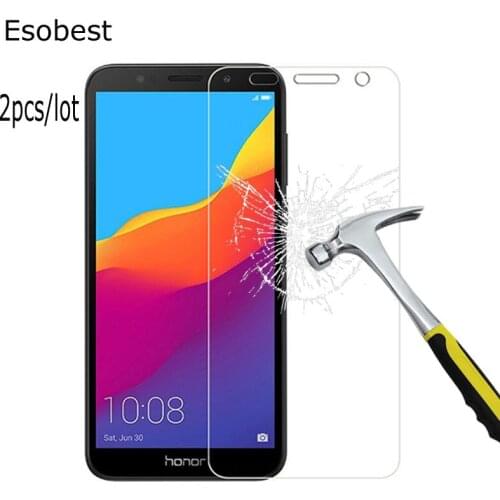 Esobest 2pcs premium Glass for Huawei Y5 Y6 Y7 prime 2018 Tempered Screen Protector for Huawei Y6 2018 Protective Glass film