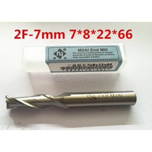 3PCS CNC cutter machine tool Super-hard HSS M2AL 2flute dia 7*8*22*66mm endmill milling cutter All grinding milling cutter