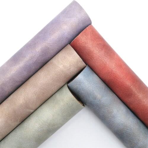 Glitterwishcome Two Tones Vintage Synthetic Leather Faux Fabric Sheets with Felt Backing Accessories Bows DIY 21X29CM GM2056A