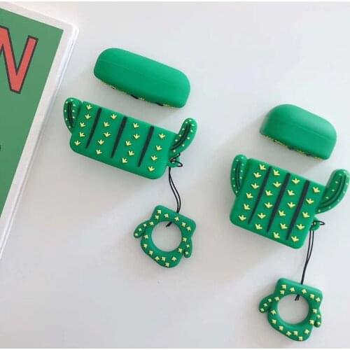 Cactus Cartoon Protective Cute Silicone for Airpods Pro Case Cover for Airpod Case Earphone Cover for Apple Airpods Cases