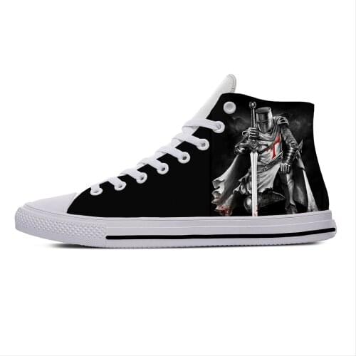 Hot Knights Templar Anime Funny Fashion Popular Casual Cloth Shoes High Top Lightweight Breathable 3D Print Men women Sneakers
