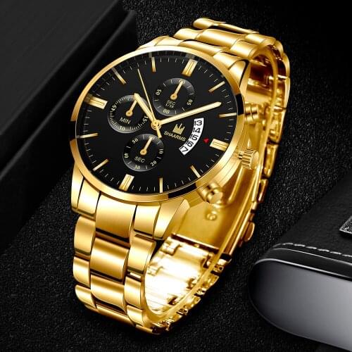 2020 Hot Relogio Masculino Fashion Men Luxury Business Watches Stainless Steel Band Analog Quartz Wristwatch Male Man Date Clock
