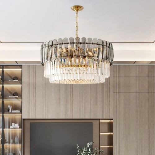 Hardware Copper Color Living room Lights Atmospheric Crystal Chandelier Dining room Light Bedroom Light Study Room Light