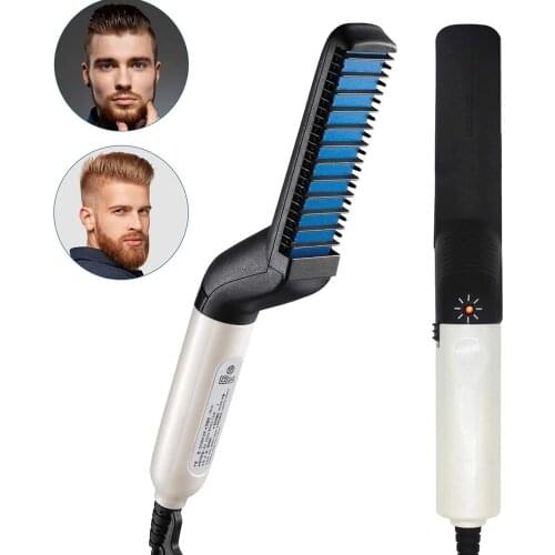 Multifunctional Hair Comb Brush Beard Hair Straightener Electric Heat Beard Straightening Comb Quick Hair Styler For Men