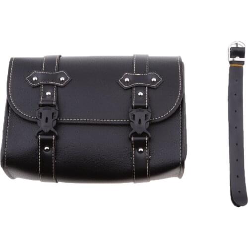 Motorcycle Saddle Luggage Side Back Pouch Tool Bag Storage PU For Harley