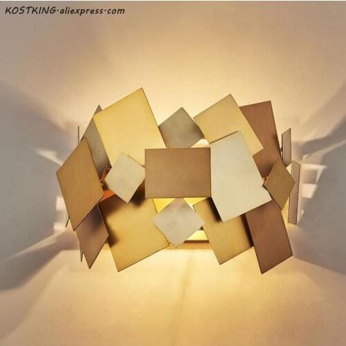 Nordic Modern Luxury Gold Stainless Steel Led Wall Lamp Bedroom Corridor Bedside Lamp Wall Sconce Lighting Fixtures Home Decor