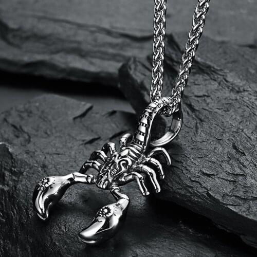 Whole Sale Price Gothic Retro Style Titanium Steel Poisonous Scorpion Mens Pendant Animal Insects Domineering Large Distinctly