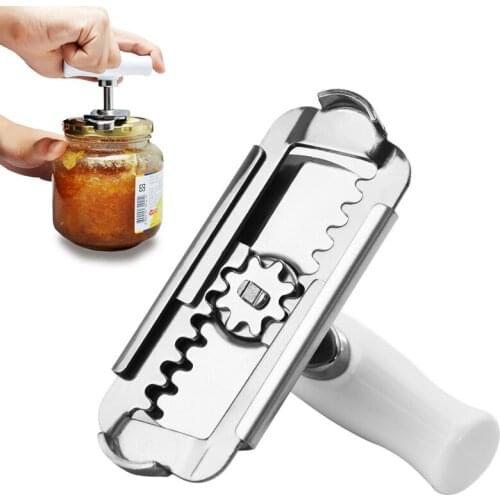 Can Opener Stainless Steel Jar Openers Adjustable Mini Manual Spiral Seal Lid Remover Kitchen Accessories