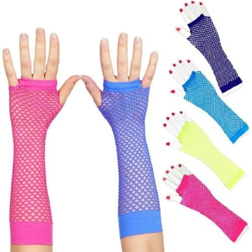 New Womens Girls Long mesh fingerless Gloves Punk Style Multicolor Sexy Gloves female gloves
