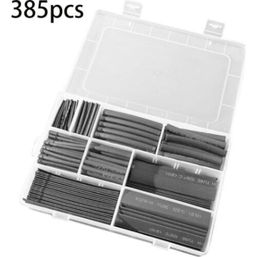 385Pcs Polyolefin Shrinking Assorted Insulated Sleeving Tubing Set Heat Shrinkable Tube Wrap Wire Heat Shrink Tubing dropship