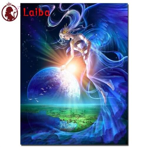 Full square diamond painting beauty fairy pictures for embroidery round diamond mosaic paintings wall stickers decoration