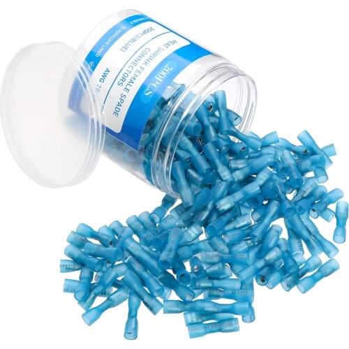 Dropship 200pcs Heat Shrink Female Connectors Automotive Insulated Waterproof Butt Splice Electrical Wire Crimp Terminals