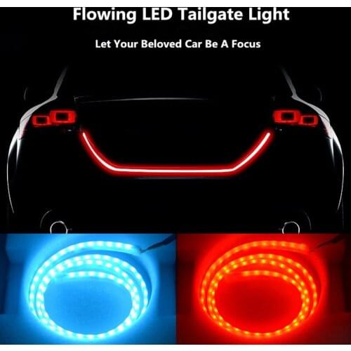 Factory Direct car Tail box lamp RGB streaming running horse water smile decorative brake LAMP steering lamp