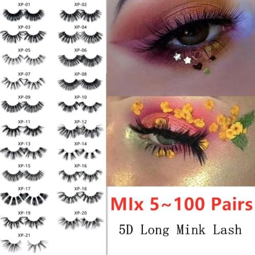 25mm Lashes 100/80/50 Pairs 3D False Mink Eyelashes Extension Makeup Cosmetics Tools Natural Long Eye Lash In Bulk Wholesale Set
