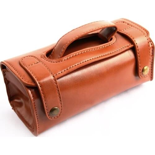 Manual Shaving Razor Portable Shaving Brush Travel PU Leather Bag For 2 edges Safety Razors Box