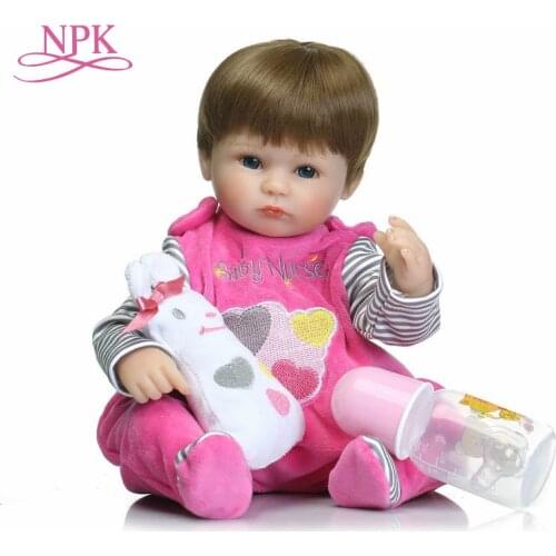 NPK 18inches 42CM silicone reborn baby doll Bonecas Baby Reborn realistic magnetic pacifier bebe doll reborn for girl Gifts toys