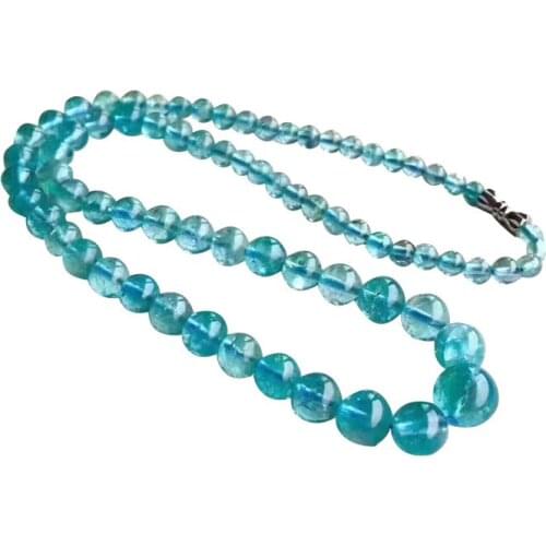 Boutique Phosphorite Light Blue Natural Stone Necklace Tower Bead Chain Crystal Necklace for Women Gift Fresh Jewelry JoursNeige