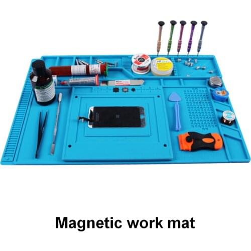 Heat Insulation Magnetic Silicone Mat BGA Soldering Station Platform PC Computer LCD Screen Repair Desk Pad S-160 S-180 A2