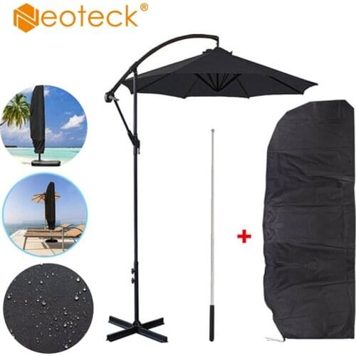 Neoteck 265CM Waterproof Outdoor Banana Umbrella Cover Garden Patio Cantilever Parasol Protective Outdoor Rain Cover Accessories