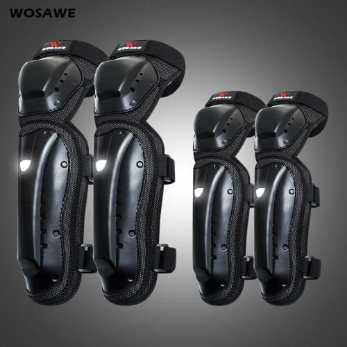 WOSAWE Motorcycle Knee Pads Protector Motocross Snowboard Skateboard Ski Roller Hockey Sports Protection Support MTB Kneepad Set