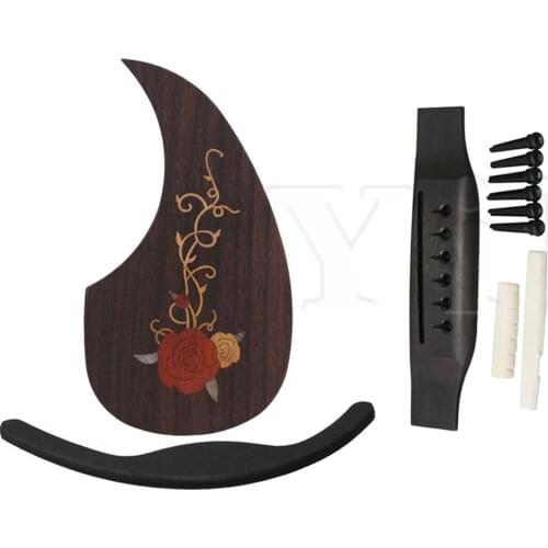 Guitar Replacement Parts Bridge Bone Saddle Nut with Pickguard Armrest