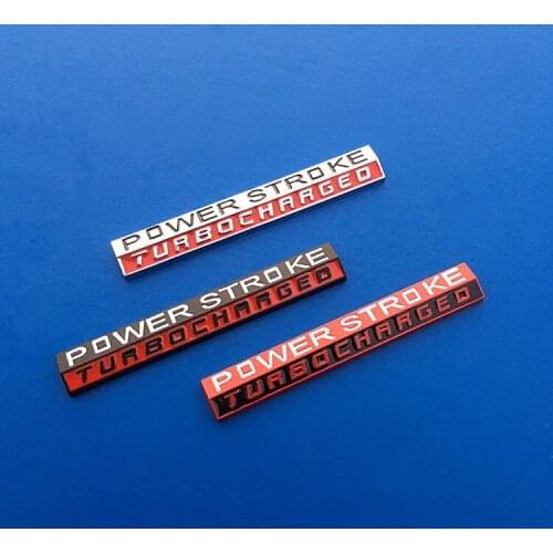 1 Pcs 3D Metal POWER STROKE TURBOCHARGED Car Stickers Badge Emblem Decals for Ford Focus Fiesta Kuga Escort BMW M power KIA