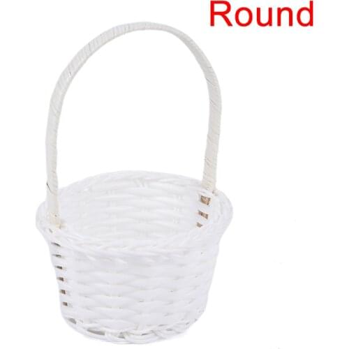 1Pcs Mini Plastic Hand-woven Storage Baskets Weaving Storage Baskets Fabric Flower Basket Fruit Rattan Cosmetics Tea Picnic Bags
