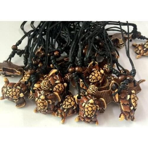 FREE SHIPPING 10 Necklace Resin Turtle Necklaces Cotton Cord imitation necklace