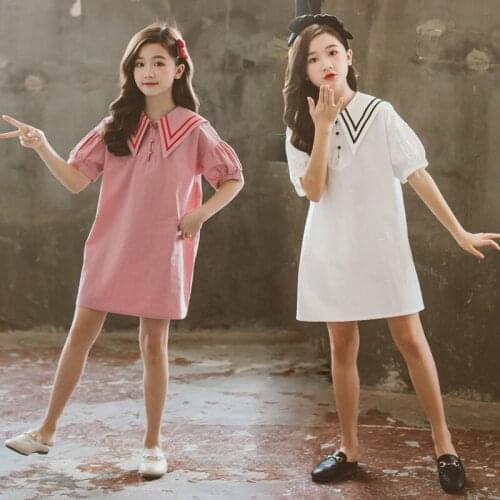 2021 Girl Dress Summer Short Sleeve Princess Dress Elegant Party Kids Dresses for Girls Childrens Clothing 6 8 10 12 14 16Y