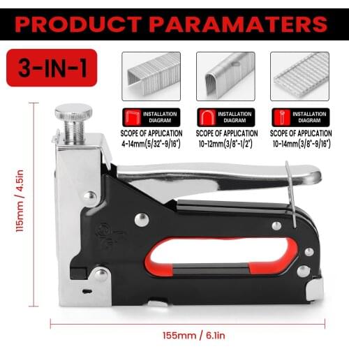 3 In 1 Staple Machine for DIY Home Soft Wood Furniture Portable Manual Stapler Upholstery Fix Furniture Photo Frame Nail Machine