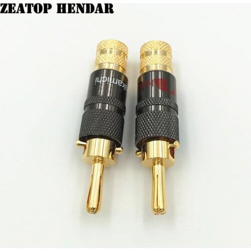 50Pcs New Copper Nakamichi Speaker Cable Banana Plug with Lock Speaker Amplifier Connector