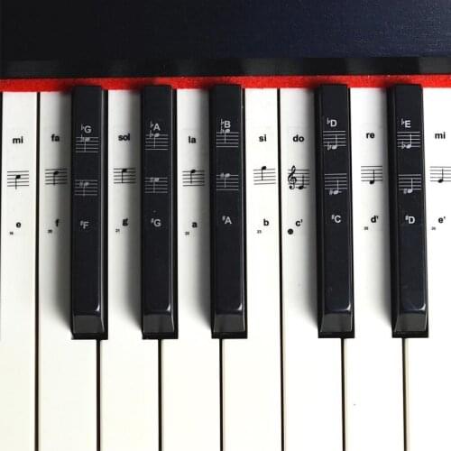 54/61/88 Piano Stickers Transparent Piano board board Name Sticker Stave Accessories Note Piano Sticker Electroni N1I8