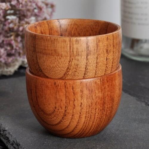 75ml Handmade Mini Wooden Coffee Tea Cup Mug for Juice Milk Japanese Style