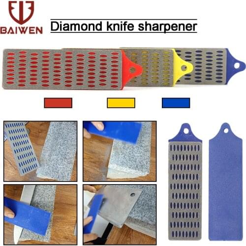 77x26MM Mini Diamond Knife Sharpener Sharpening Stone 3x Set Ultra-thin Grindstone Honeycomb Surface Whetstone Kitchen Tools
