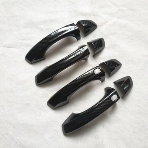 For audi q3 ii 2 mk2 f3 accessories 2019 2020 door handle cover trim handles covers plastic Imitation carbon fiber