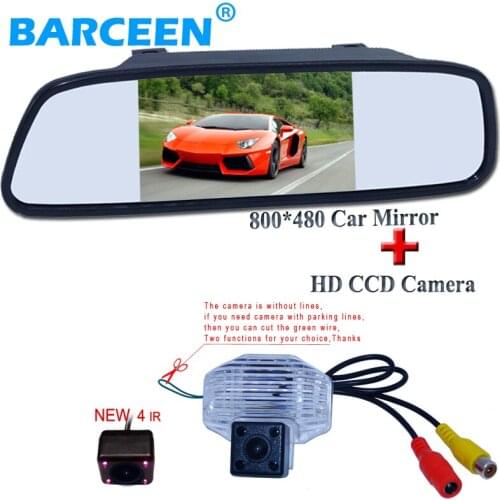 2 in 1 car rearview waterproof system fit for Toyota Corolla include 5" display car mirror with glass lens car reversing camera