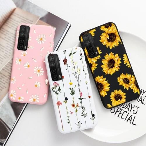 For Huawei Y7A Case 6.67" Silicone Cover Coque For Huawei y7 A Y 7A y7a Flower Daisy Dragon Protective Bumper Shell Phone Cases