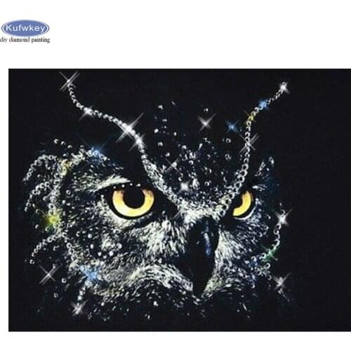 Black Owl Diamond Painting 5D DIY Full Square/round 3d Picture of Rhinestone Diamond Embroidery animal Mosaic Decoration house