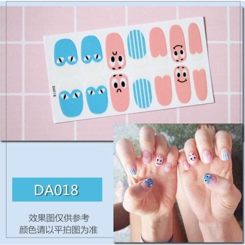 DA001-DA020 20 Style DIY Full Cover Nail Stickers Wraps False Nail Tips Nail Strips Nail Sticker Decal Korea Japan Nail