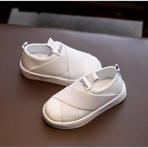 Childrens shell head casual shoes 2021 new board shoes For Kids boys' and girls' sports shoe versatile small white shoe XZ20041