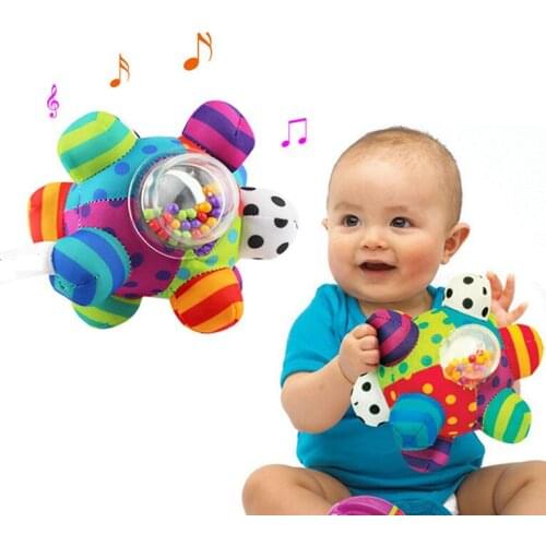 Baby Toys Fun Little Loud Bell Baby Ball Rattles Toy Develop Baby Intelligence Grasping Toy HandBell Rattle Toys For Baby/Infant