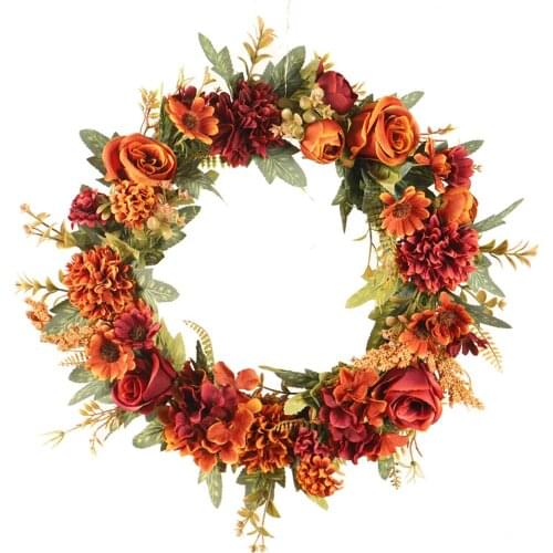 Artificial Wreath Garland Garden Decoration Party Home Decor Wall Hanging Pendant Festival Fake Floral