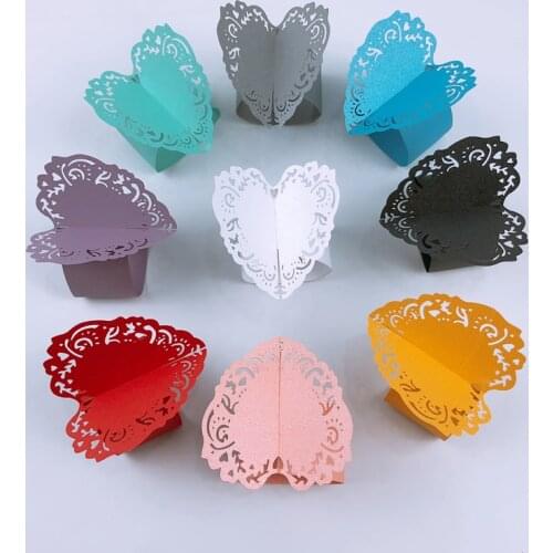 50pcs Laser Cut Napkin Rings For Dinners Lunch Tables Home Wedding Heart Style Paper Napkin Ring Wedding Table Decoration