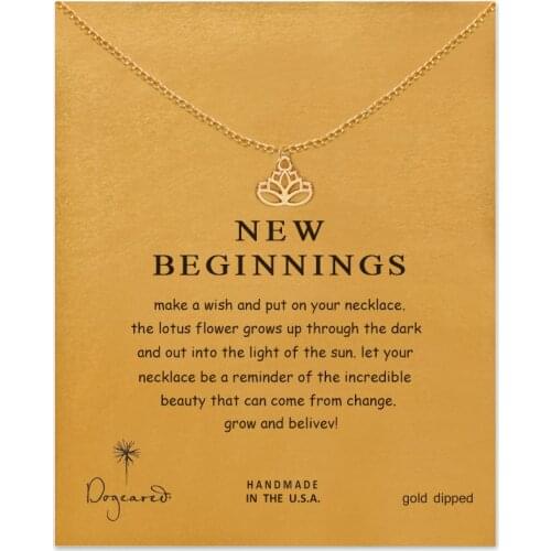 Trendy Ms Lotus New Pendant Clavicle Necklace Alloy Chain Choker Necklaces Make A Wish Gift Card Mothers Day