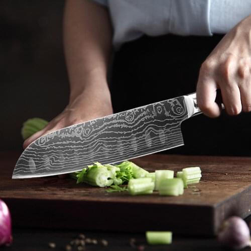 Kitchen Knives Set Chef Knives Japanese 7CR17 440C High Carbon Stainless Steel Fruit Utility Santoku Slicing Bread Knife