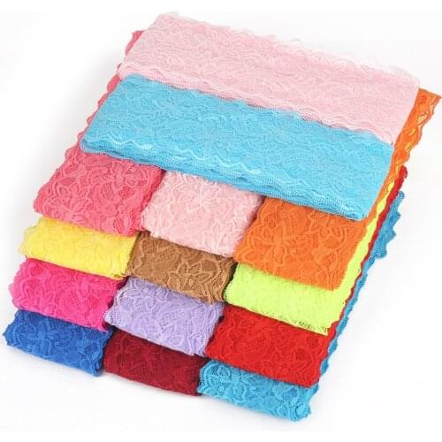 New Arrival 8cm 5Yard/Lot Elastic Lace 18 Colors Sewing On Garment DIY Dancing Dress Skirt Clothing Applique