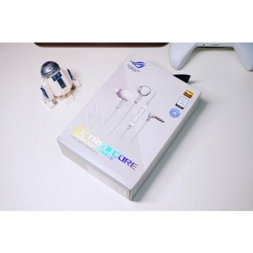 Genuine ROG Cetra 2 Moonlight White earphone In-ear game Liquid silica gel LER 3.5mm headphone for mobile phone